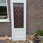 Binnendeur RAL9010 met glas in lood - 201.5x73cm, Doe-het-zelf en Verbouw, Deuren en Horren, Ophalen, Minder dan 80 cm, Binnendeur