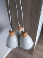 Mooie hanglamp 3 in 1 hout met metaal met gratis fittingen, 50 tot 75 cm, Ophalen of Verzenden, Zo goed als nieuw, Modern