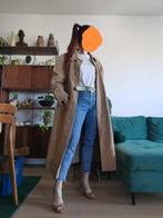 Vintage wollen maxi jas beige, Kleding | Dames, Jassen | Winter, Maat 38/40 (M), Beige, Ophalen of Verzenden, Zo goed als nieuw
