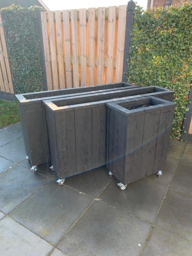 Steigerhouten plantenbakken, Tuin en Terras, Bloembakken en Plantenbakken, Nieuw, Hout, Binnen, Rechthoekig, Ophalen