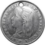 Nederland 25 cent 19e eeuw (gegraveerd "souvenir", zilver), Zilver, 25 cent, Ophalen of Verzenden, Koningin Wilhelmina