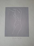 Harry van Kuyk - Gesigneerde zeefdruk 13x16cm., Antiek en Kunst, Ophalen of Verzenden