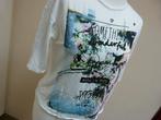 Witte top shirt van Lefties, maat S 36 met print, Wit, Ophalen of Verzenden, Zo goed als nieuw, Korte mouw