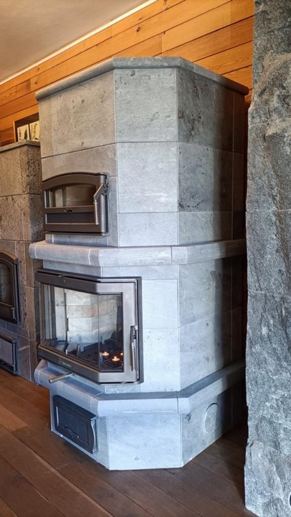 Nunnauuni Wilma met oven speksteenkachel speksteen, Huis en Inrichting, Kachels, Gebruikt, Vrijstaand, Houtkachel, Hout, Ophalen