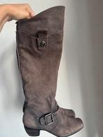 Vintage hoge leren suede laarzen met gesp, Vintage, Hoge laarzen, Bruin, Vintage