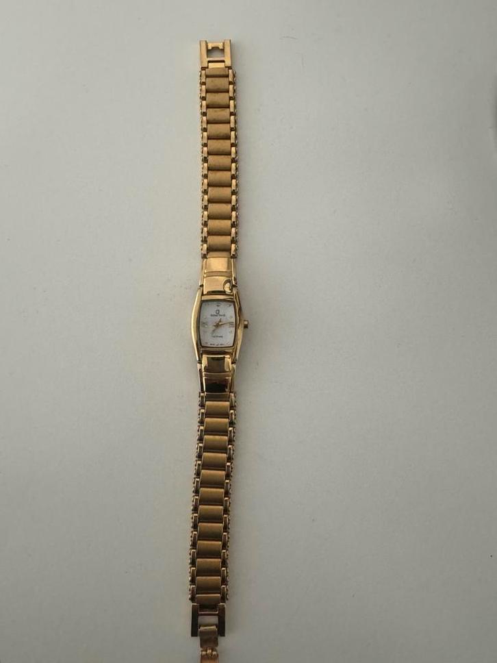 Golden world dameshologe-swisse movt-sapphire- verguld, Sieraden, Tassen en Uiterlijk, Horloges | Dames, Zo goed als nieuw, Overige merken