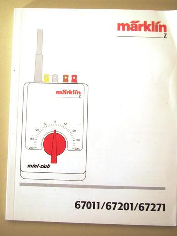 Märklin Z spoor trafoboekje 67011 67201 67271 uitgebreid beschikbaar voor biedingen