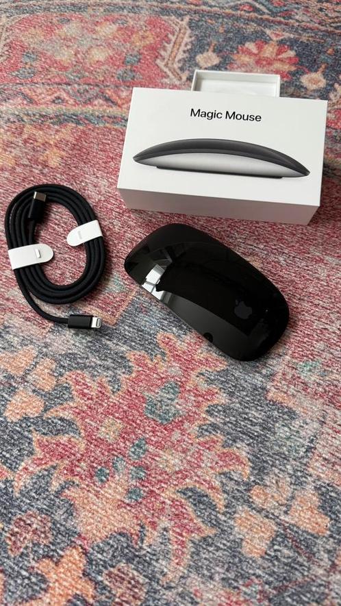 Apple Magic Mouse - Zwart Multi‑Touch-oppervlak, Computers en Software, Muizen, Nieuw, Muis, Draadloos, Ophalen of Verzenden