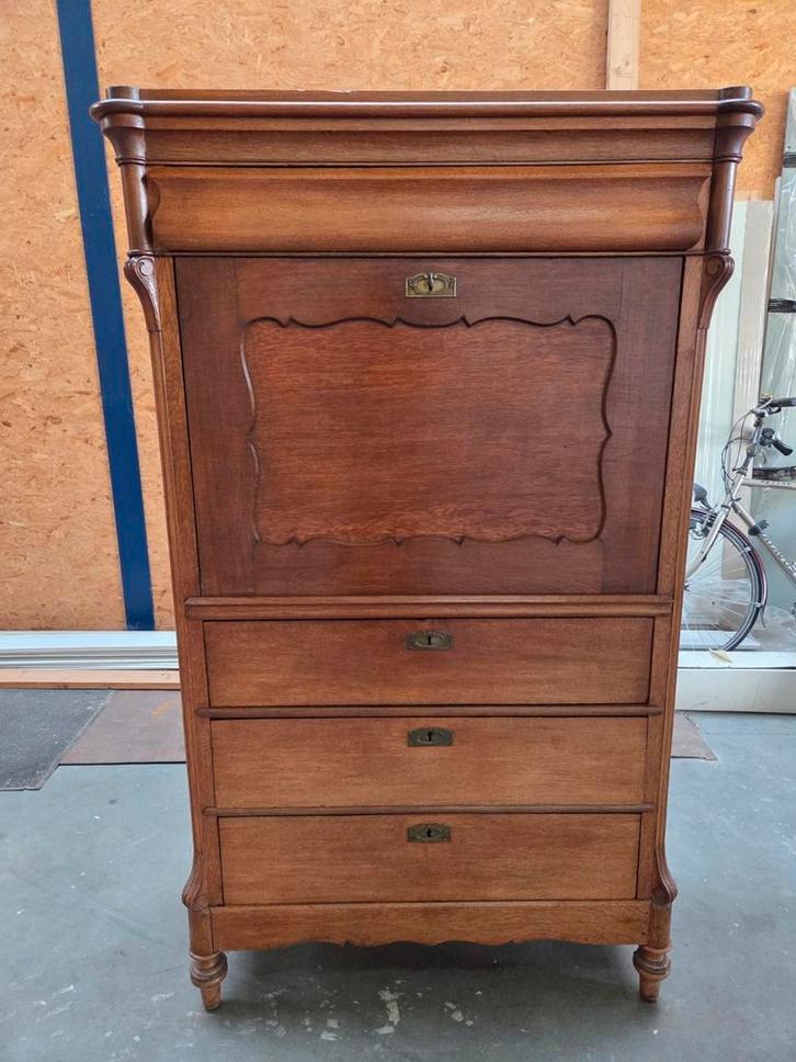 Prachtige antieke Hollandse eiken secretaire à abattant, Antiek en Kunst, Antiek | Meubels | Kasten, Ophalen