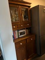 Buffetkast met glazen deurtjes en lades, Huis en Inrichting, Kasten | Buffetkasten, Ophalen, Gebruikt, 100 tot 150 cm, 200 cm of meer