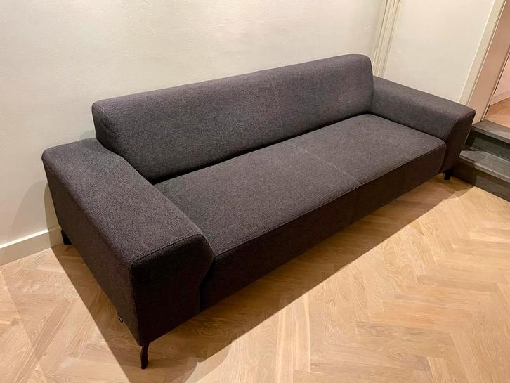 Donkergrijze Montel bank, Huis en Inrichting, Banken | Bankstellen, Gebruikt, Rechte bank, Driepersoons, 200 tot 250 cm, 75 tot 100 cm