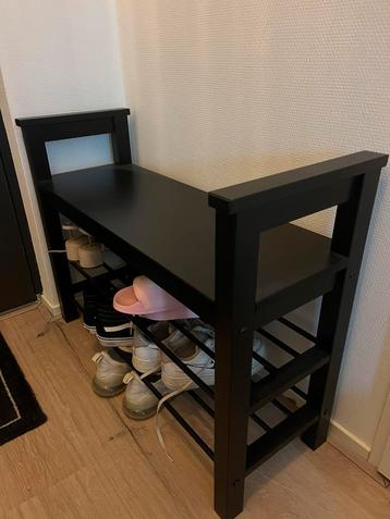 HEMNES zwart schoenenrek met bank - IKEA beschikbaar voor biedingen