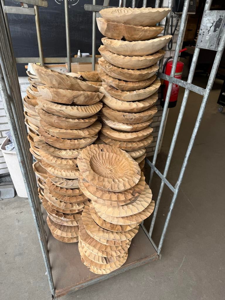 Teak Houten Schalen, Tafeltjes & deco voor weinig !, Ophalen, Gebruikt, Schaal, Overige vormen