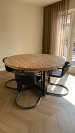 Ronde eettafel mango hout, Huis en Inrichting, Tafels | Eettafels, Ophalen, 100 tot 150 cm, Rond, Zo goed als nieuw