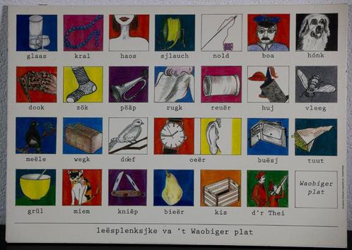 Leesplank  Leesplankje Dialect leesplankjes Aap Noot Mies, Antiek en Kunst, Antiek | Schoolplaten, Natuur en Biologie, Ophalen