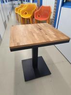 Bistrotafel massief hout met stalen rand, Ophalen, 50 tot 100 cm, 50 tot 100 cm, Zo goed als nieuw