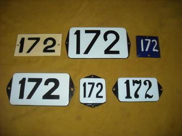 emaille huisnummer 172 ook 173 174 175 176 177 178 179 180 7 beschikbaar voor biedingen