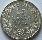 Schitterend kwartje 1903, Zilver, 25 cent, Ophalen of Verzenden, Koningin Wilhelmina