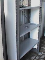 Metalen/houten  archief, magazijn legbord stelling.