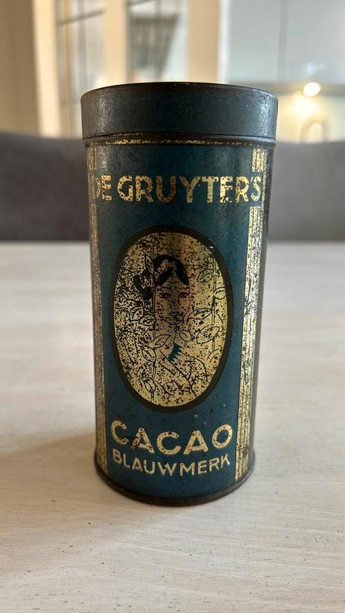 De Gruyters cacao blauwmerk, Verzamelen, Blikken, Zo goed als nieuw, Ophalen of Verzenden