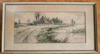 Antieke antiek tekening vetkrijt gesigneerd stolp boerderij, Antiek en Kunst, Kunst | Schilderijen | Klassiek, Ophalen