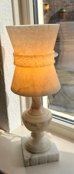 Vintage retro albast natuursteen tafellamp 50cm tafel lamp, Ophalen, Zo goed als nieuw, Minder dan 50 cm
