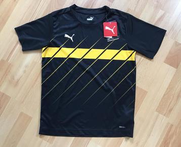 Puma Dry cell sport shirt maat 152 zwart met geel (nieuw)