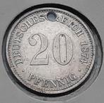 20 Pfennig 1874A Duitsland Antieke Zilver Munt Duitse Rijk, Postzegels en Munten, Munten | Europa | Niet-Euromunten, Zilver, Duitsland