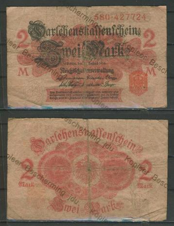 Berlin 2 Mark 1914 Darlehenskassenschein 406 Biljet c-397a j beschikbaar voor biedingen