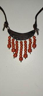 Vintage Bloedkoraal Halsketting, Handgemaakt, Ophalen of Verzenden, Rood, Steen of Mineraal