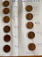11 munten usa  Linkoln 1926 tot 1986, Ophalen of Verzenden, Buitenland