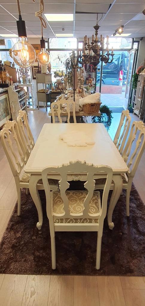 Landelijk Brocante Queen Ann Eetkamer set, Huis en Inrichting, Tafels | Eettafels, Zo goed als nieuw, 50 tot 100 cm, Vijf personen of meer