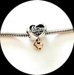 Pandora Hart Mom hanger 2 hartjes 789372C00 rose goud Tekst, Ophalen of Verzenden, Zo goed als nieuw, Zilver, Pandora