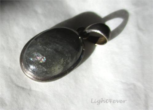Labradoriet - Galaxyiet hanger in 925 sterling zilver, Verzamelen, Mineralen en Fossielen, Mineraal, Ophalen of Verzenden