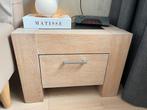 Twee eikenhout nachtkastjes met leisteen, Huis en Inrichting, Minder dan 45 cm, Ophalen of Verzenden, Zo goed als nieuw, Minder dan 55 cm