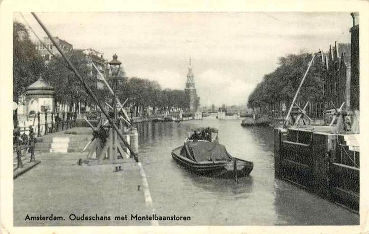 377-072-015 Amsterdam Oudeschans met Montelbaanstore, Verzamelen, Ansichtkaarten | Nederland, Noord-Holland, Voor 1920, Ophalen of Verzenden
