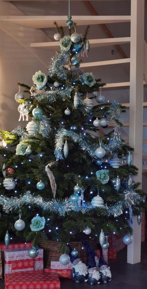 Complete ijsblauwe kerstballen & decoratieset sfeervol!, Diversen, Kerst, Zo goed als nieuw, Ophalen of Verzenden