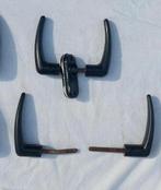 Antieke bakelieten deurklinken met ovale rozetten, Antiek en Kunst, Ophalen of Verzenden