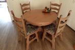 Masief eiken eethoek, Huis en Inrichting, Ophalen, Gebruikt, Vier personen, 100 tot 150 cm