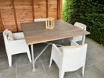 Steigerhouten tuintafel met 4 Driade Toy stoelen, Tuin en Terras, Tuinsets en Loungesets, Ophalen, Gebruikt, Steigerhout