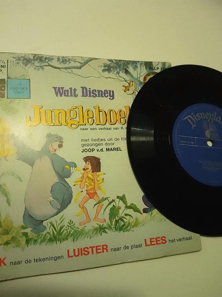 Jungle Boek - Verhaal met Plaat, Cd's en Dvd's, Vinyl Singles, Ophalen of Verzenden