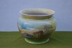 grote oude bloempot Chinees of Japans met voorstelling Ø23cm, Rond, Binnen, Ophalen of Verzenden, Aardewerk
