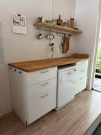 IKEA Keukenblok ladekast en werkblad, Ophalen, Gebruikt, Wit, Enkelwandige keuken