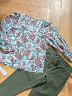 Studio anneloes set leaf blouse & downstairs bonded broek M, Maat 38/40 (M), Ophalen of Verzenden, Zo goed als nieuw, Groen