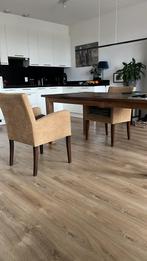 4 Beige Alcantara eetkamerstoelen, Huis en Inrichting, Stoelen, Overige materialen, Overige kleuren, Ophalen of Verzenden, Zo goed als nieuw