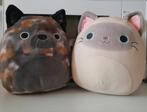 Squishmallow 2x hond en kat ZGAN, Ophalen of Verzenden, Zo goed als nieuw, Hond