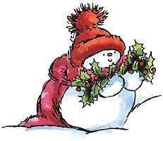 Houten stempel Armful of Hollies Sneeuwpop van Penny Black, Ophalen of Verzenden, Zo goed als nieuw, Houten stempel