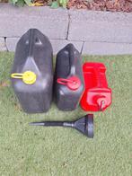 3x Jerrycan van 20 Liter - 10 Liter - 5 Liter met trechter, Watersport en Boten, Ophalen of Verzenden, Gebruikt