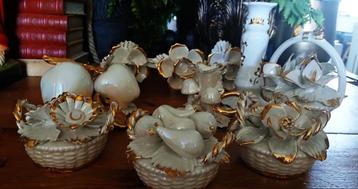 Capodimonte porselein wit goud diversen beschikbaar voor biedingen