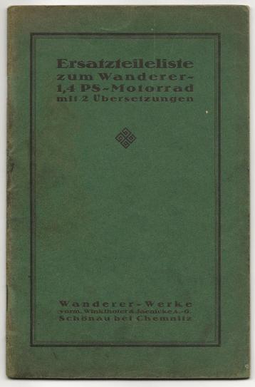 Wanderer 1,4 PS Ersatzteilliste motor onderdelenboek beschikbaar voor biedingen